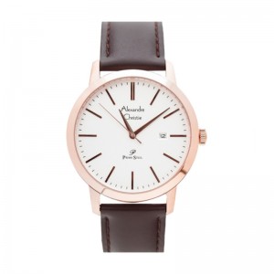 Alexandre Christie AC 1007 Rosegold White Leather Man MDLRGSL